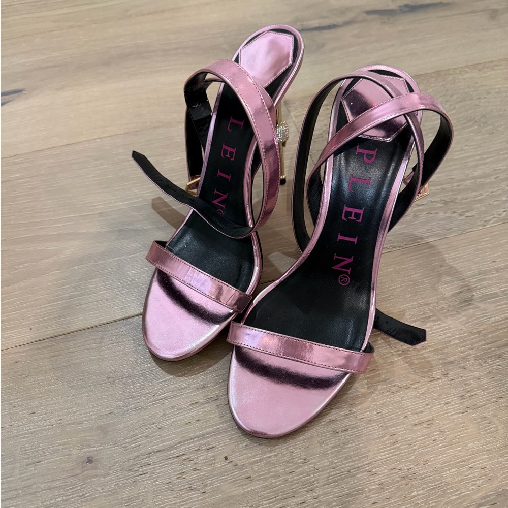Philipp Plein Metallic Pink Heels